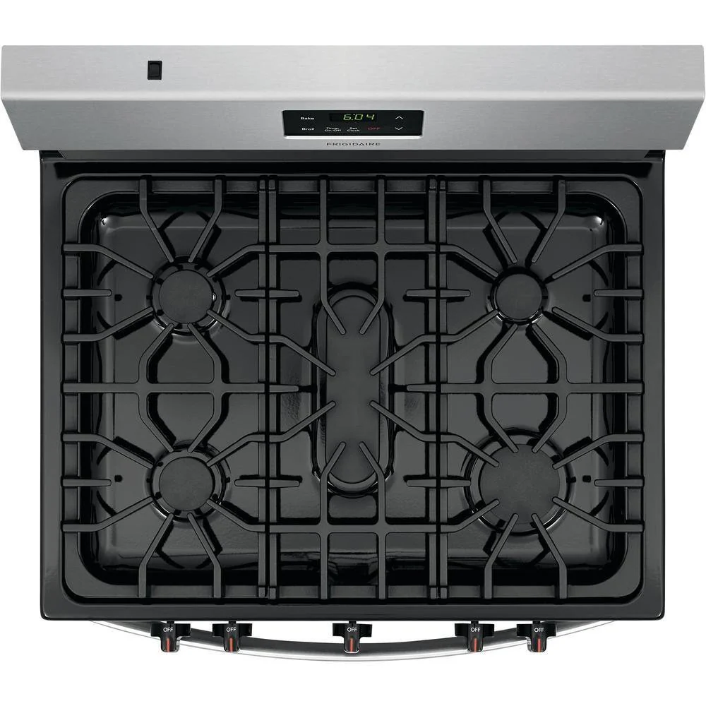 Frigidaire 30 inch (76 cm) wide freestanding 5-burner stainless steel gas hob FCRG3052AS