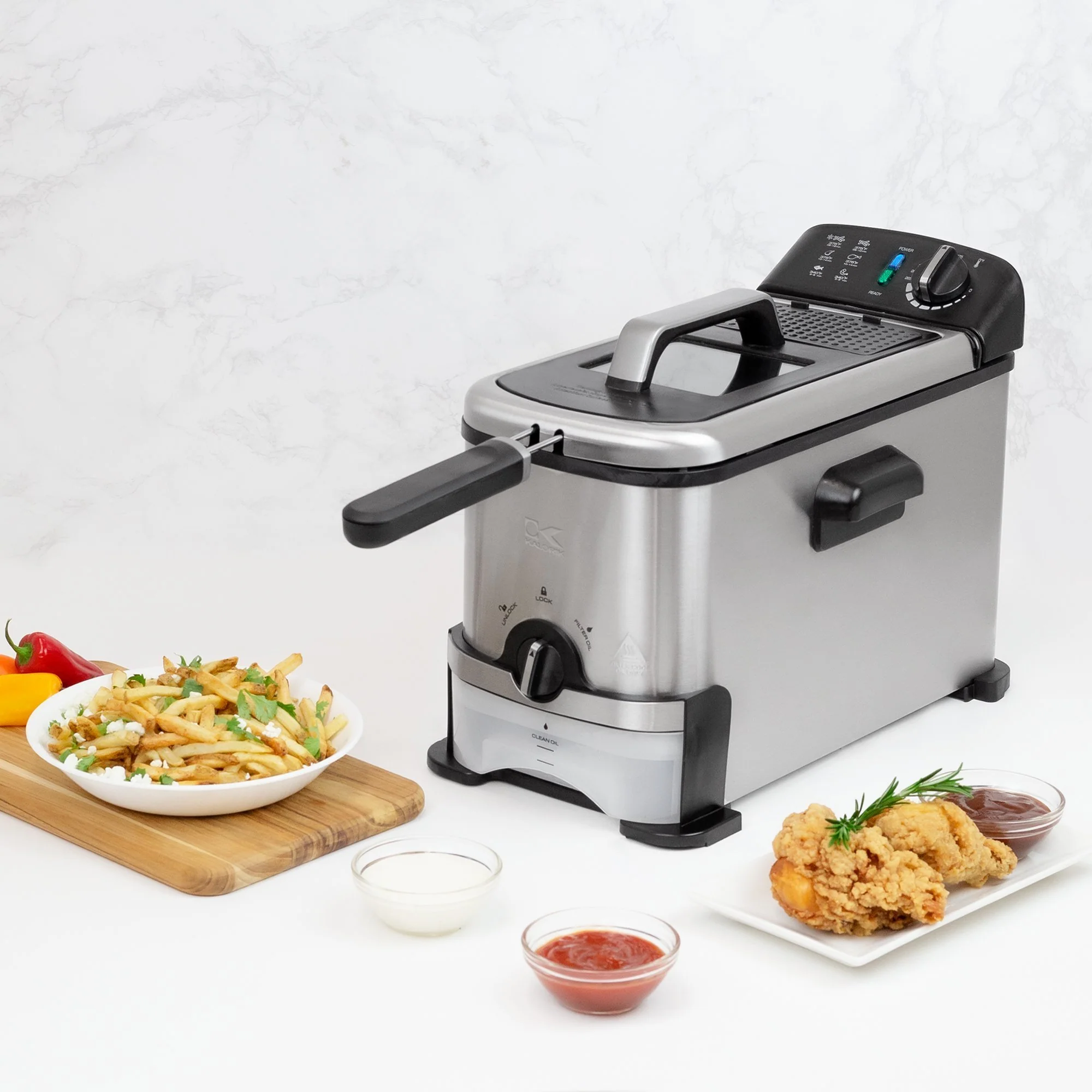 Kalorik? 3,2 Quart Frituuse met Oliefiltratie, Rvs