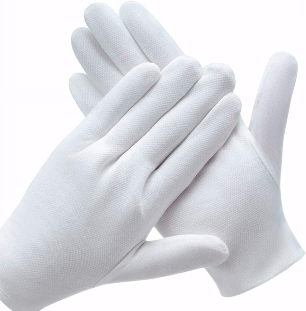 Glove Liners |  White Cotton Inspection Gloves Size Large Adult PAIR Large Size 8