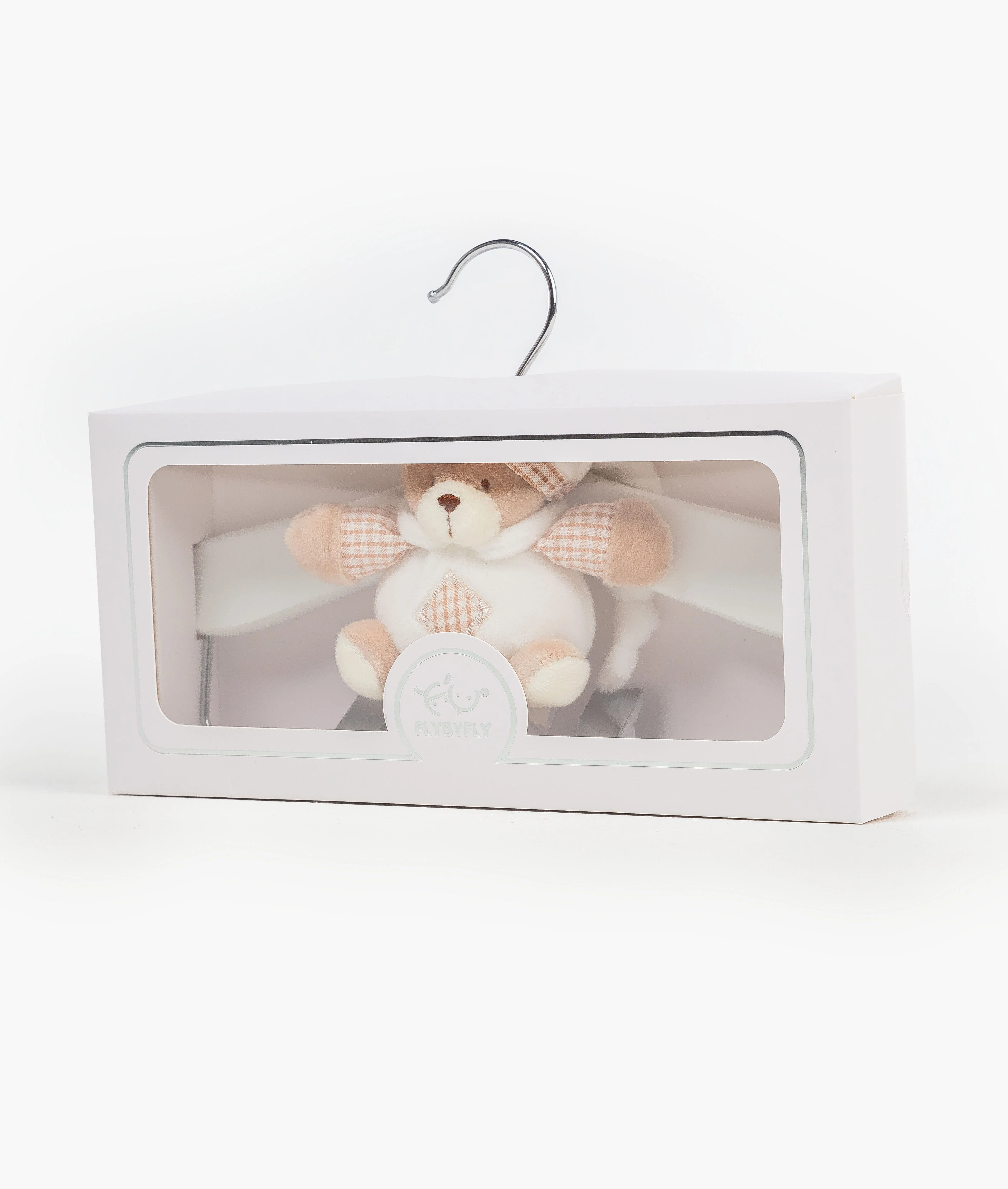 Wooden Hanger with Clips | White & Beige