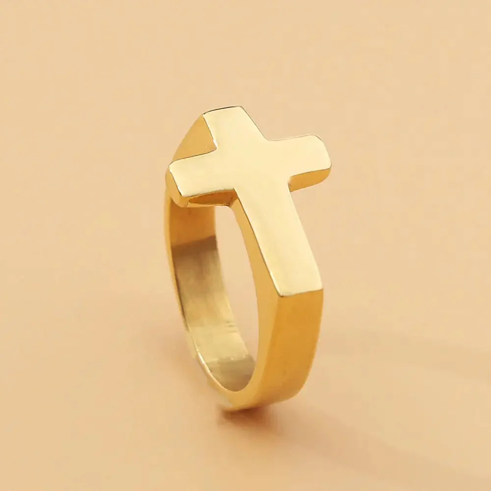 Mens Cross Ring | Hip Pop Jewelry | Ring with Cross | Gift for Him