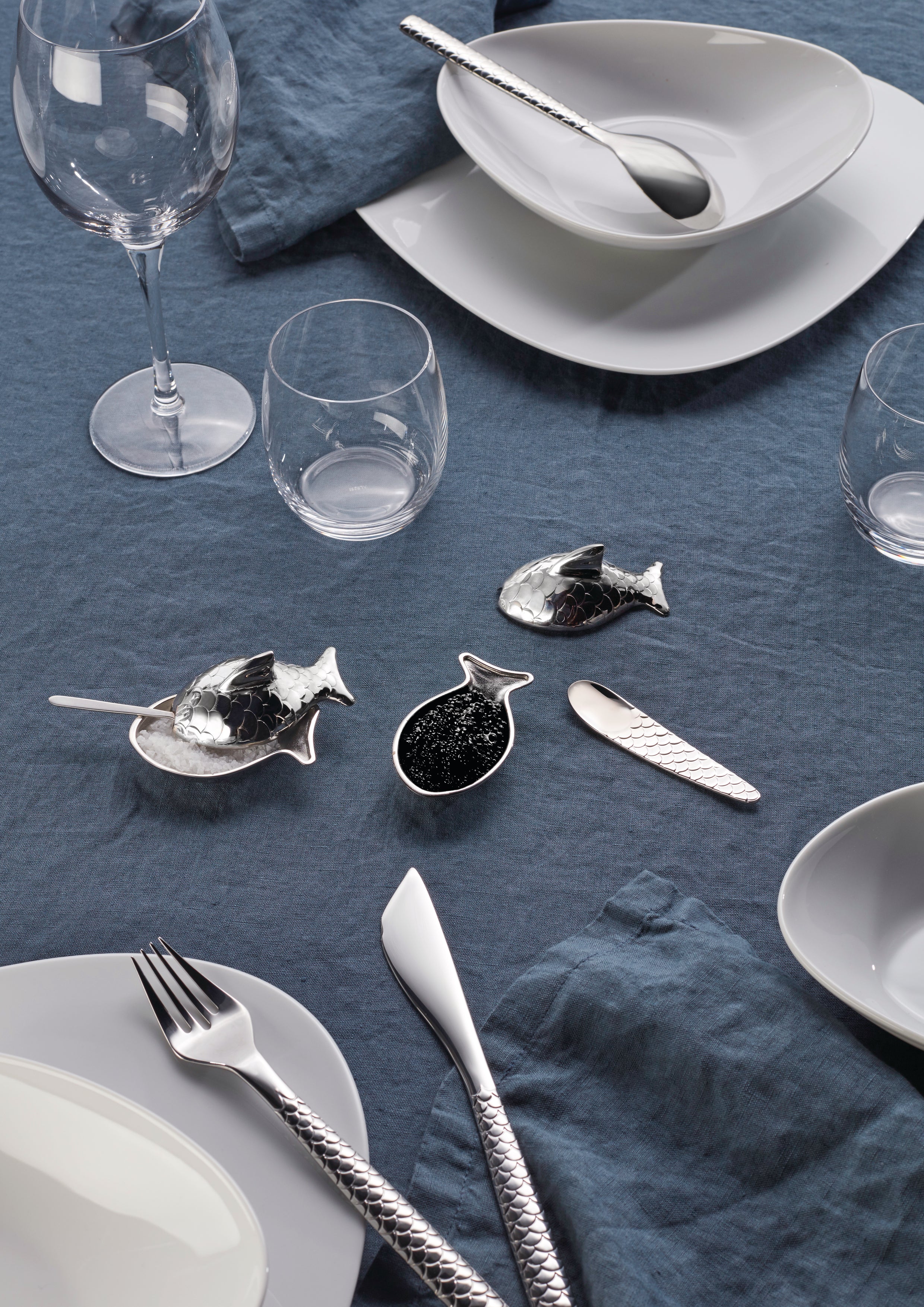 Colombina Fish, Salt Jar with Spoon