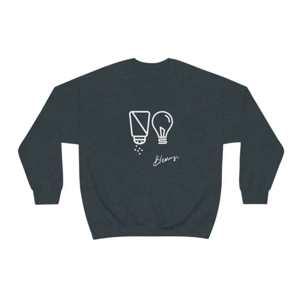 Salt and Light Christian Crewneck Sweatshirt | Gift to show Faith | Gift for Her for Him | Essential for Church and Worship