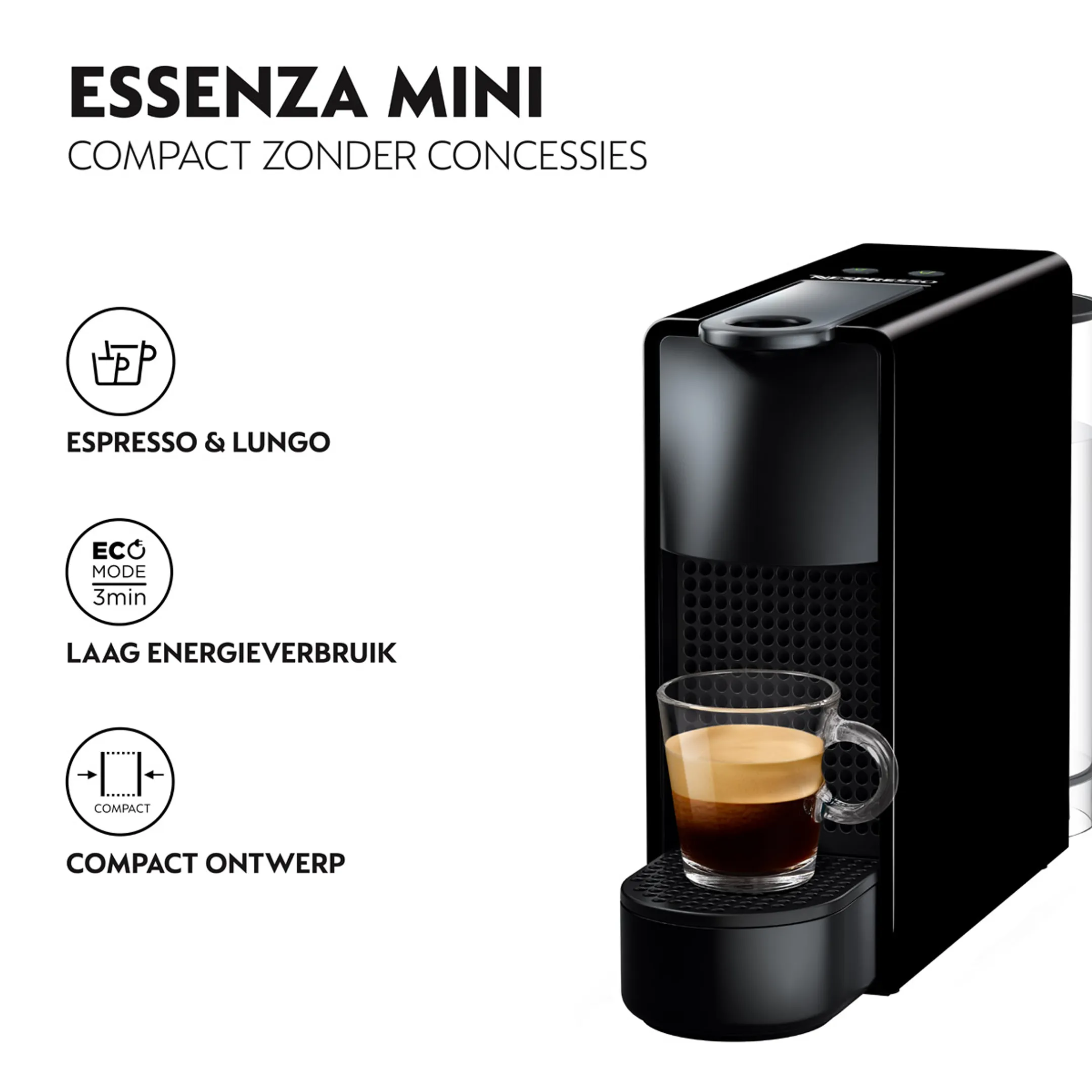 Krups Nespresso Koffiemachine Essenza Mini XN110810 Piano Black