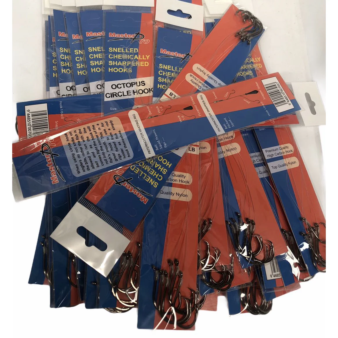 30 Packs of 180 Masterpro Pre-Tied/Snelled Octopus Sports Hooks Fishing Tackle