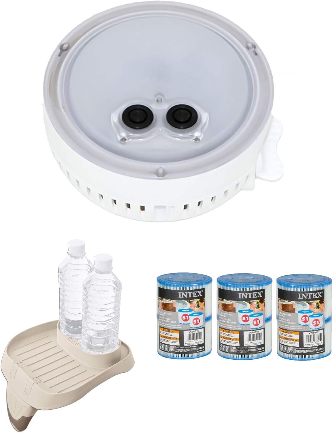 Intex Mehrfarbige LED-Spa-Licht und Getränkehalter & Poolfilter Typ S1 (3er-Pack)