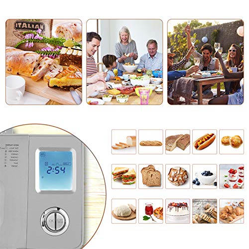 COOCHEER Macchina per il pane da 550 W con 25 programmi di cottura, contenitore per ingredienti automatico, 3 misure di pane e 3 colori di cottura : Amazon.it: Casa e cucina