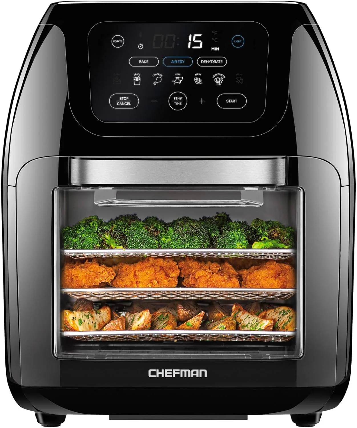 Chefman 12-Quart 5-in-1 Air Fryer Oven with Digital Timer, Touchscreen, and 12 Presets