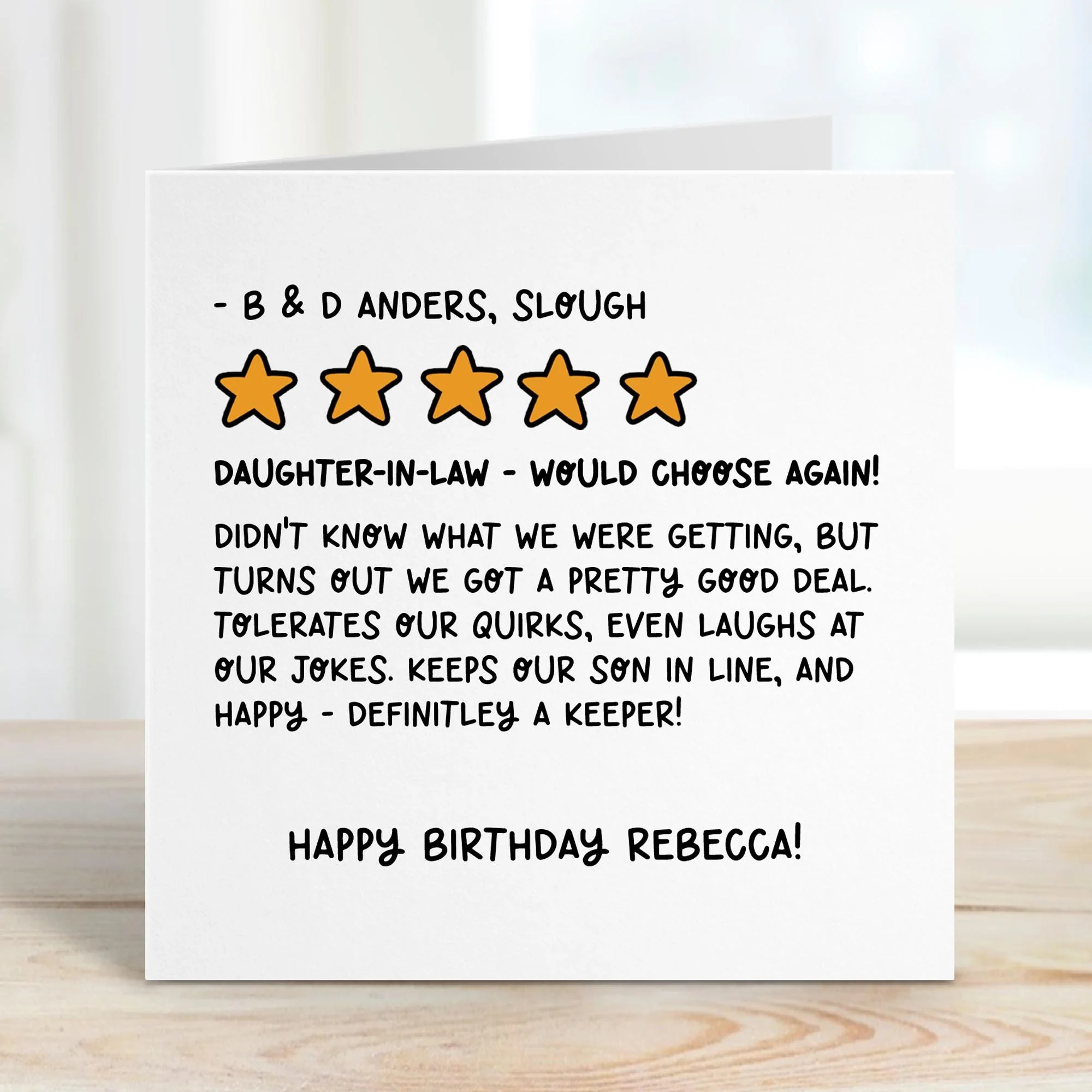 Daughter-In-Law Birthday Card a?�� Review Birthday Card for Daughter-in-Law a?�� Personalised Birthday Card for Daughter a?�� Funny Birthday Card a?��