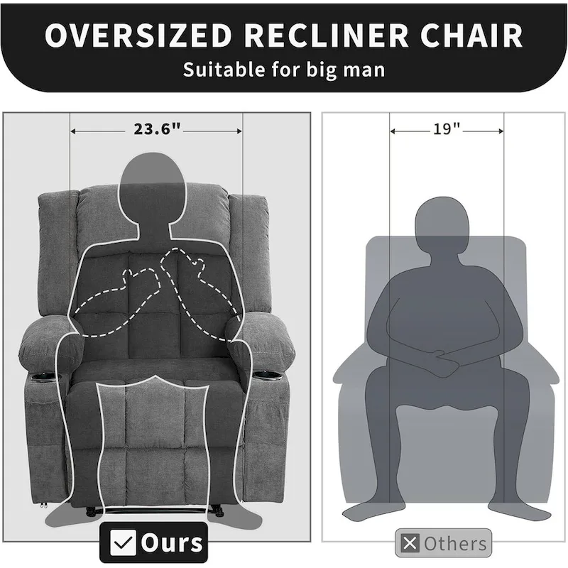 Remote Control Recliner Chair with Heat and Massage