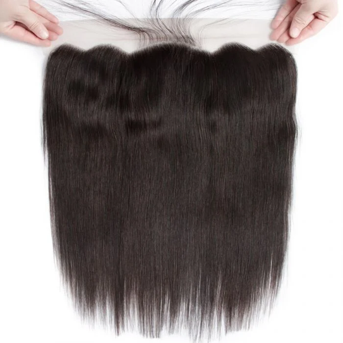 13x4 HD Transparent Lace Frontal Peruvian Straight Virgin Hair 100% Human Hair Closure 10-20 Inch