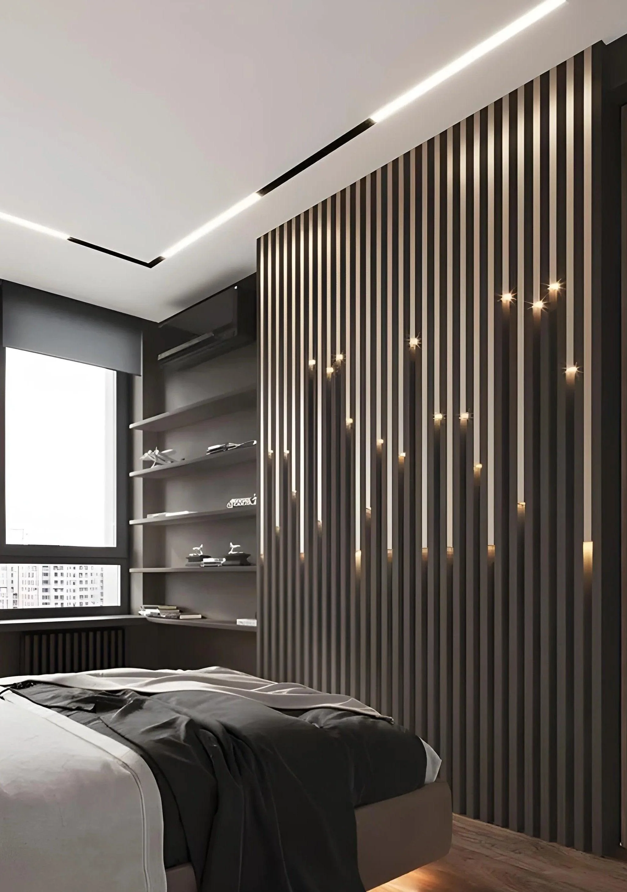 GYPSUM 3D WALL PANEL | LIGNEO + LED 0112