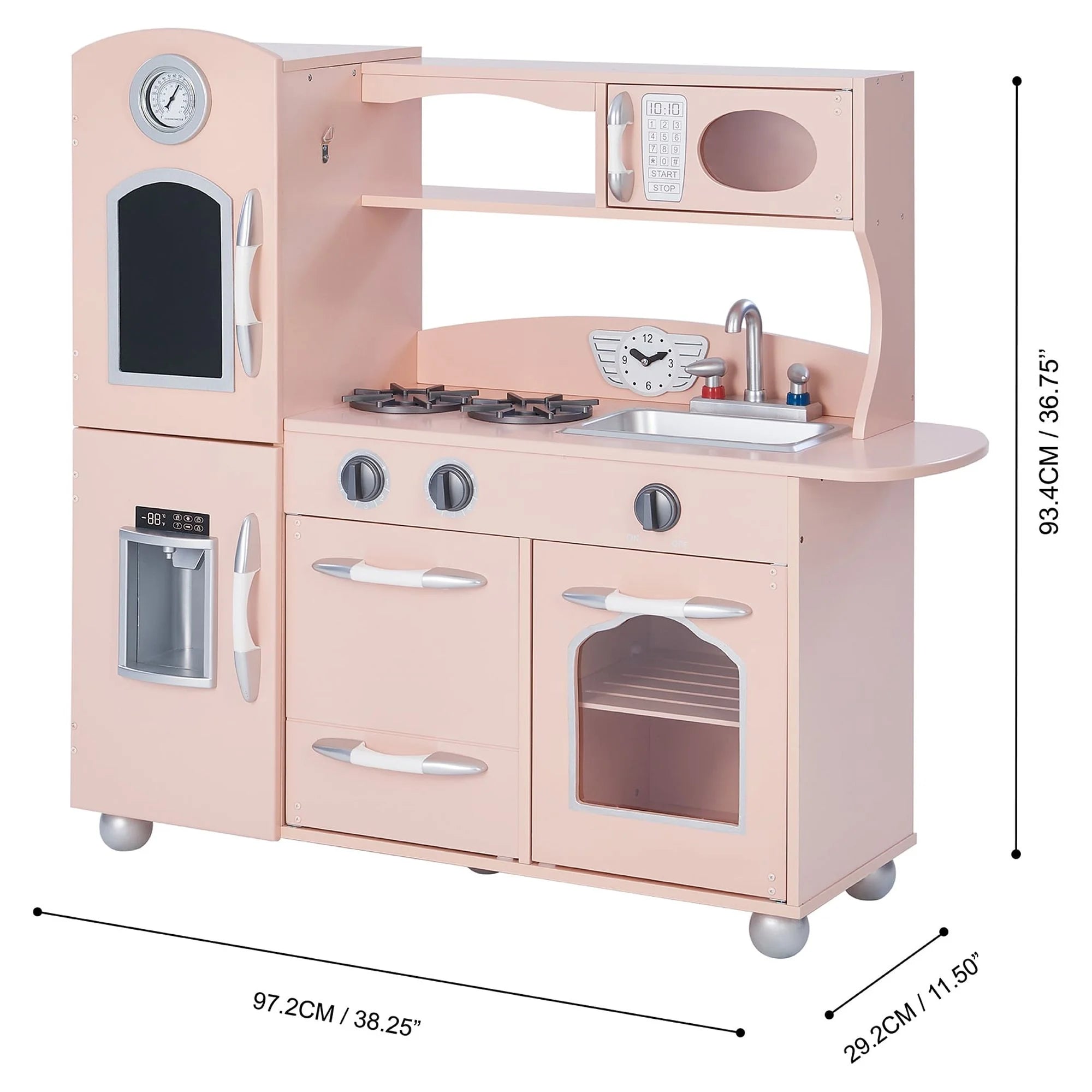 Little Chef Westchester Retro Wooden Play Kitchen Pink