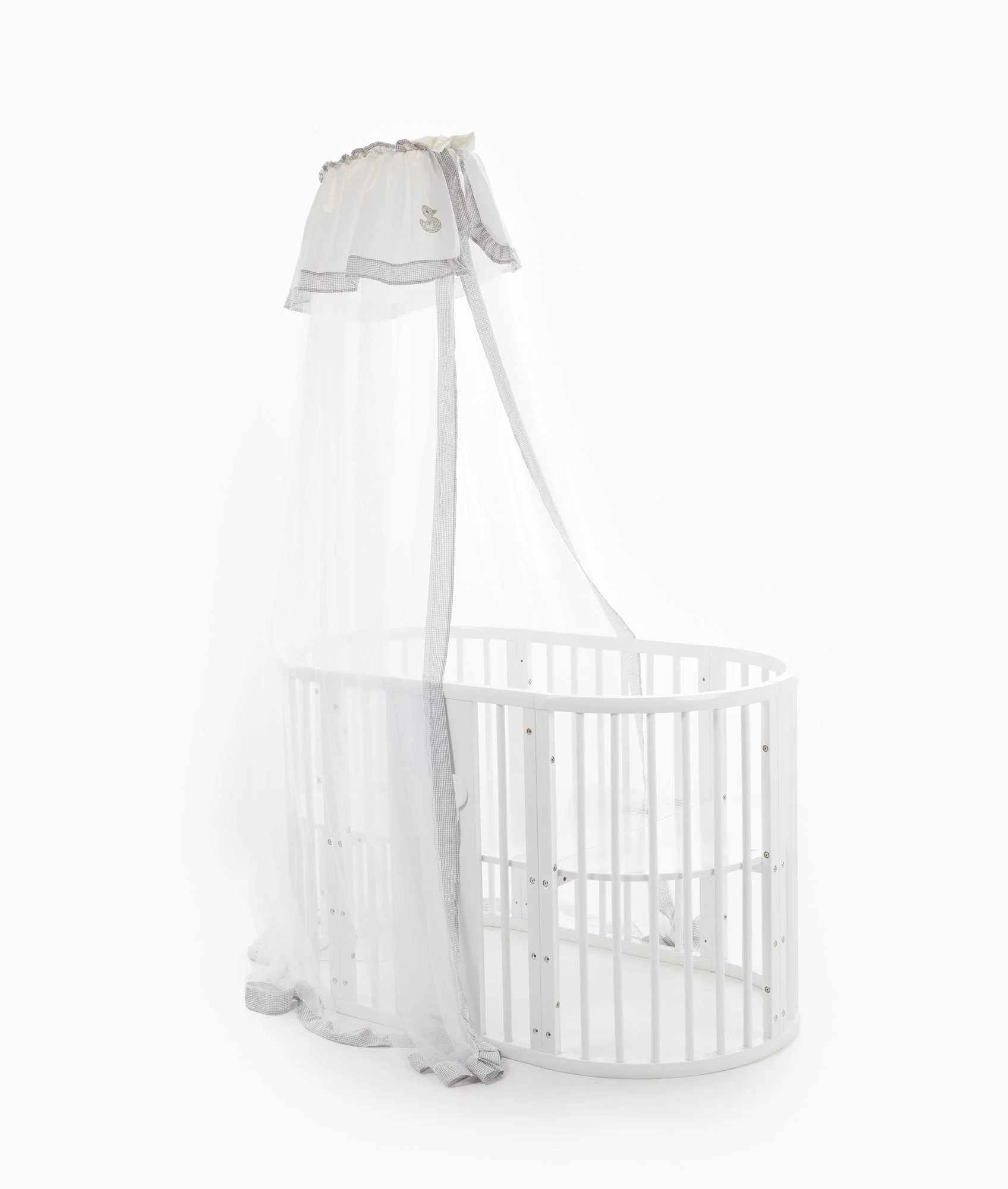 Cot Canopy & Stand Set | White & Grey