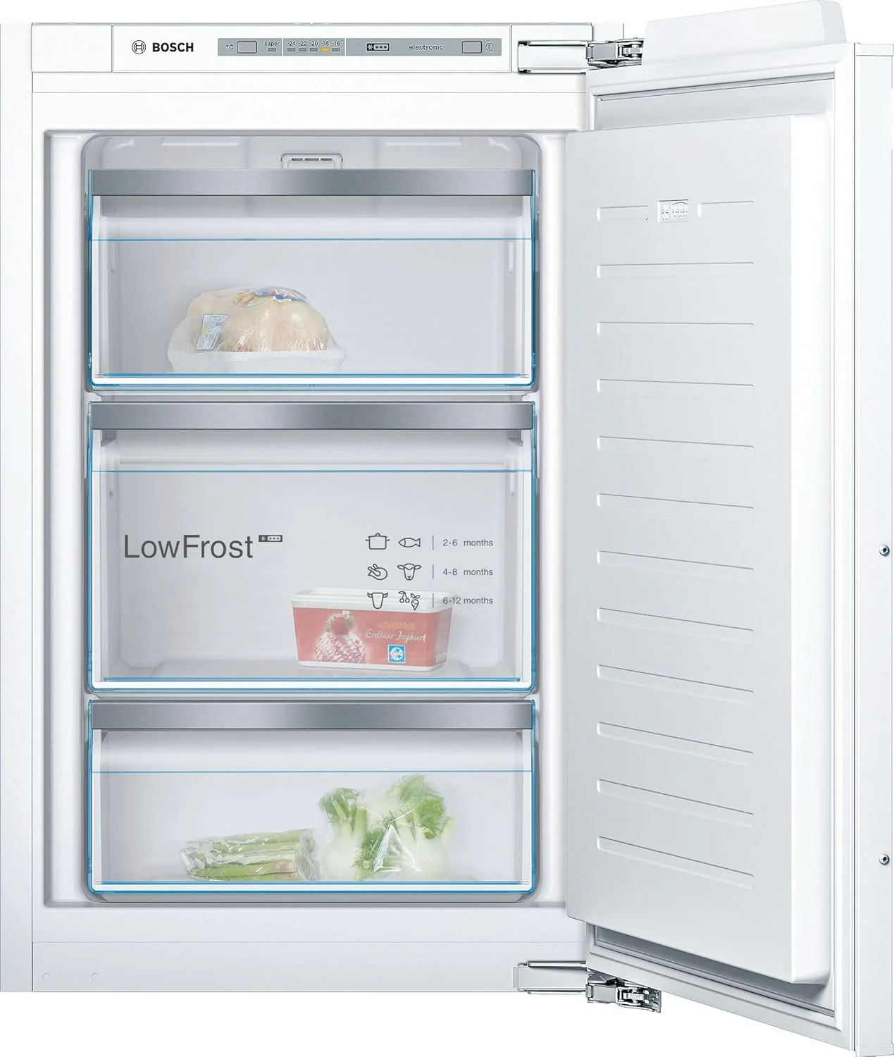 Bosch GIV11ADC0 Serie 6 Congelatore da incasso, 95 kWh, anno, 70 l, LowFrost, FreshSense, 72 x 56