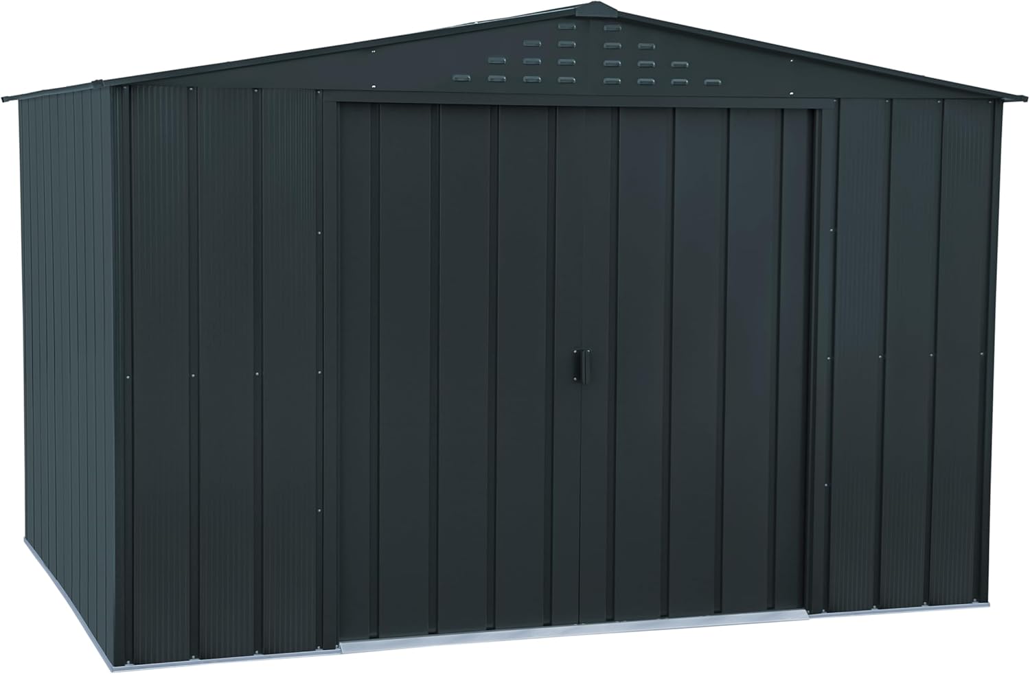 Duramax TOP Shed 10 x 8 (7.28 m²) Abri de jardin en métal, fabriqué en acier galvanisé, structure de toit renforcée, abri de jardin en métal sans entretien et résistant aux intempéries, Anthracite