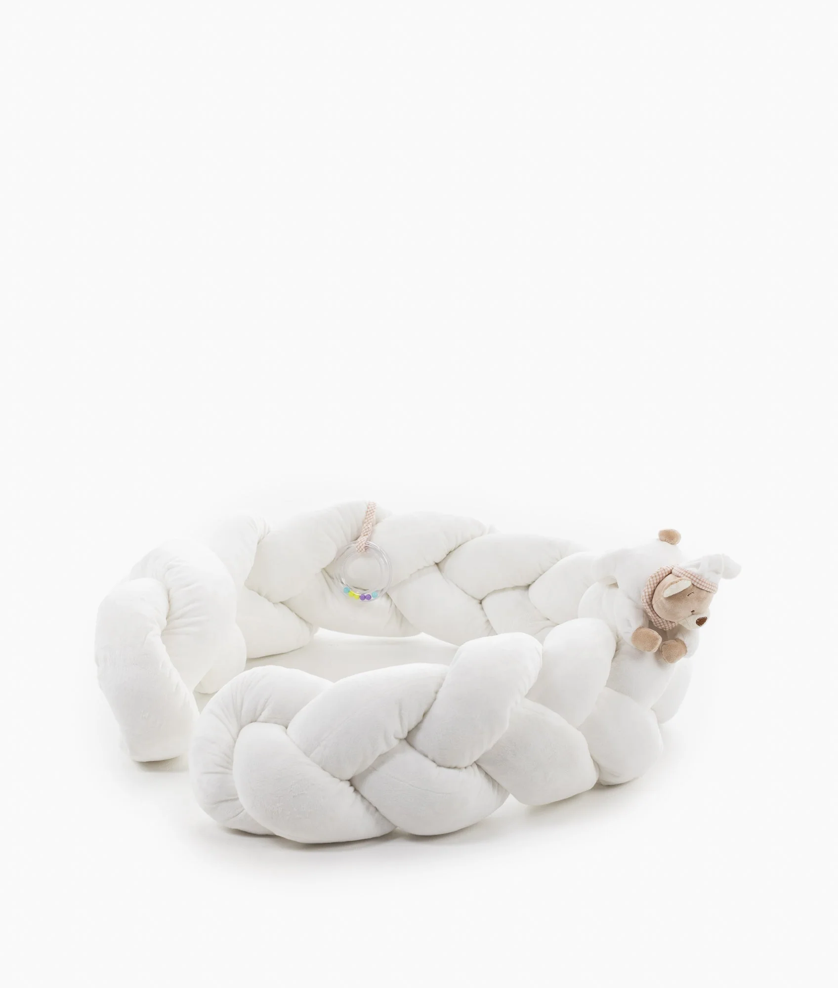 Braided Toddler Bolster | White & Beige
