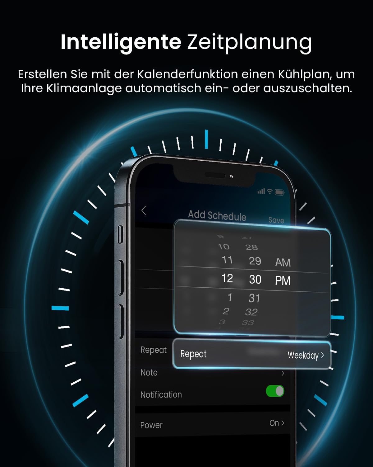Pro Breeze 12000 BTU Mobile Klimaanlage (Räume bis 50㎡) – Klimaanlage mobil mit App-Steuerung, Timer & LED-Display – inkl. Fensterabdichtung & Abluftschlauch – Mobiles Klimagerät für Zuhause & Büro
