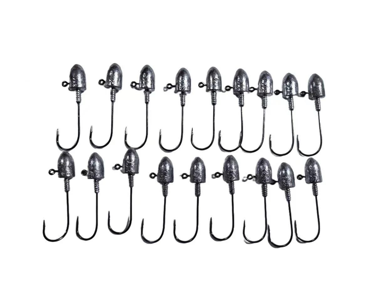 MASTERPRO 5/0 20Pcs 1/2 Oz Jig Heads �?Heavy Duty Bullet Jig Hooks for Soft Plastics | Snapper, Flathead, Mulloway Bonus Soft Paddle Tail Valued $10 (B)