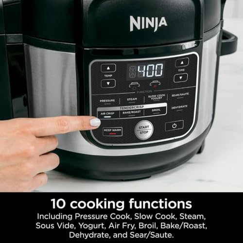 Ninja庐 Foodi庐 10 in 1 6.5 Quart Pro Pressure Cooker Air Fryer Multicooker, Stainless, OS300: Home & Kitchen