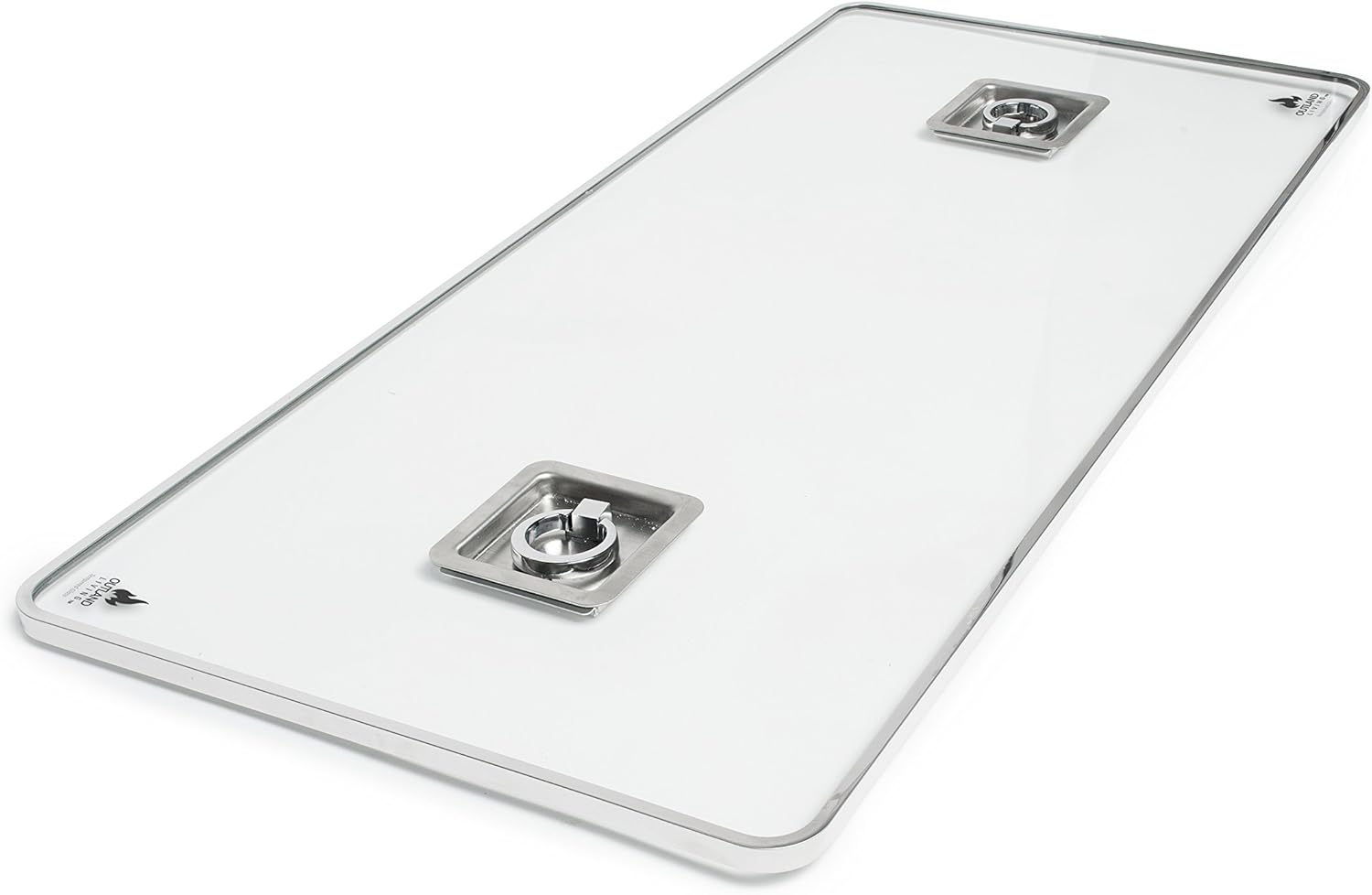 Outland Fire Table Tempered Glass Lid Insert for Series 401/403 Outdoor Propane Fire Pit Tables, Rectangular 29-Inch x 13-Inch x 5/16-Inch – Includes Bracket Set for Horizontal Interior Slide Storage