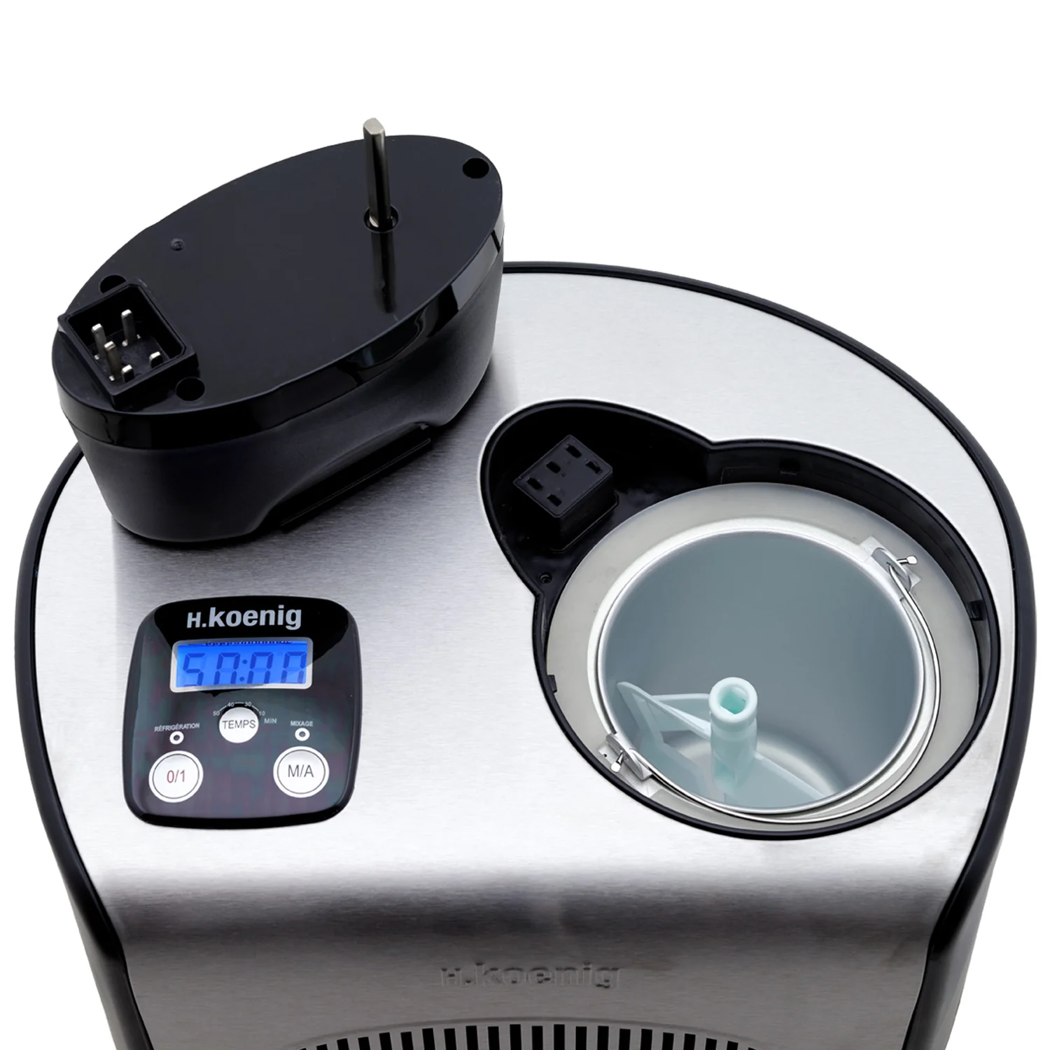 Gelatiera H.Koenig HF250 – Macchina per Gelato con Compressore Integrato e Capacità 2 Litri