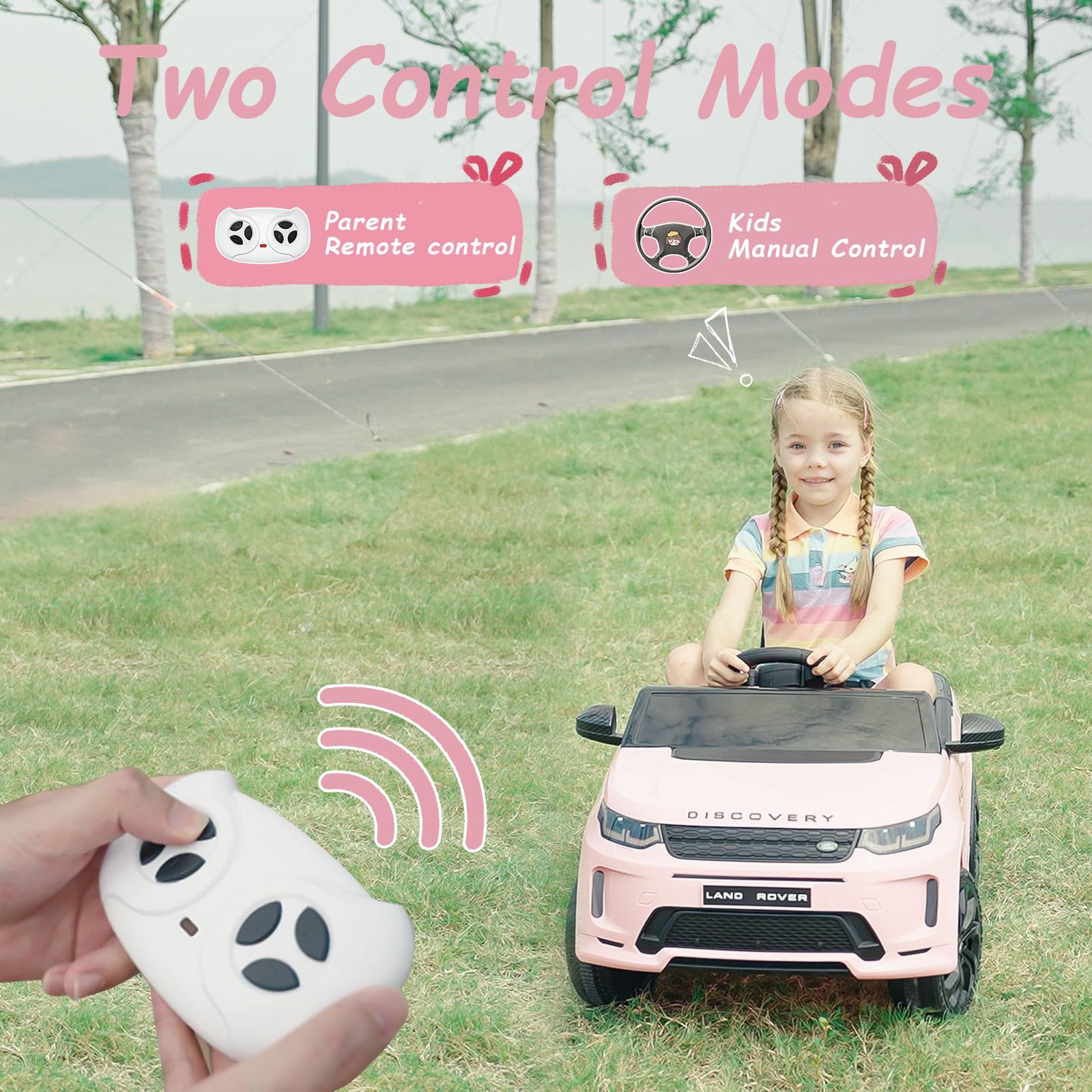 TEOAYEAH Land Rover Licensed Kids Electric Ride-On Car with Lithium Battery, Music & Remote Control