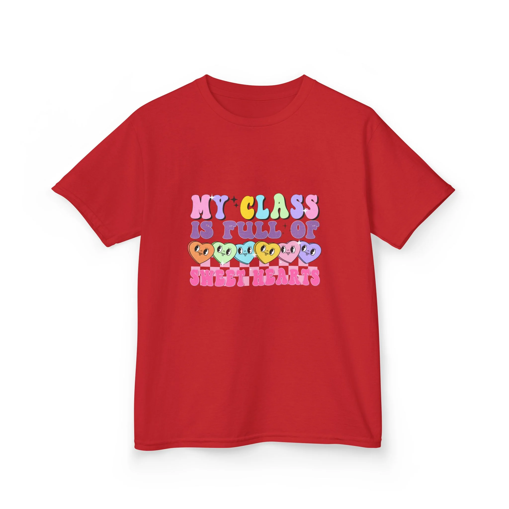 My Class Is Full of Sweet Hearts Kids Tee | Cute Emoji Classroom Shirt