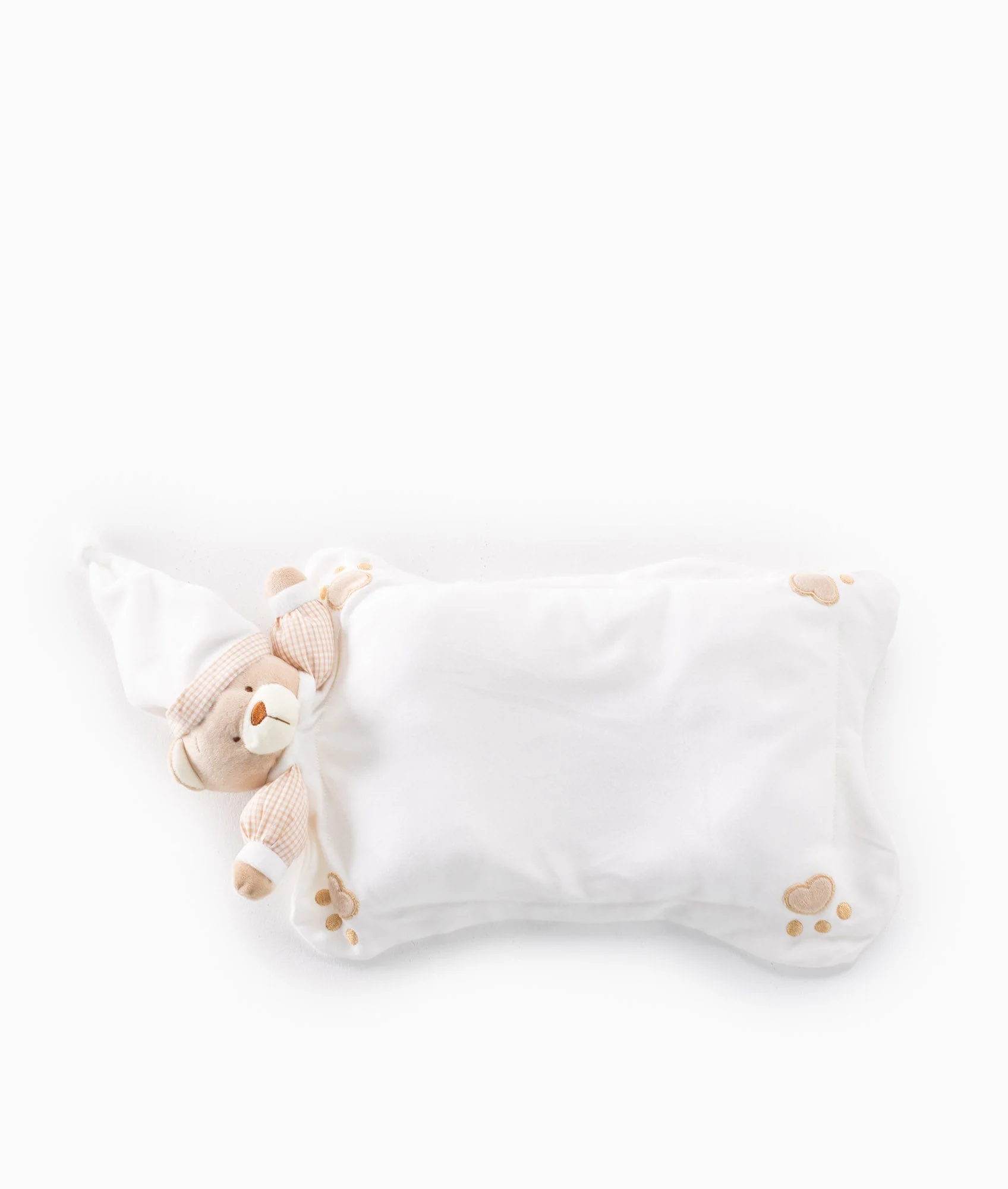 Infant Head Support Pillow | White & Beige