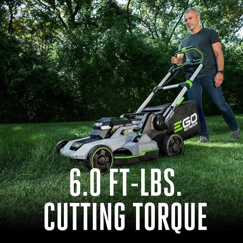 EGO Power+ 21-Inch 56V Self-Propelled Cordless Lawn Mower with 2x 4.0Ah Batteries & Rapid Charger, Black