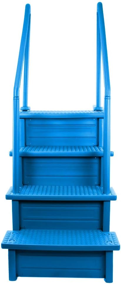 Gradini antiscivolo per piscine | Grigi | Per piscine fuori terra | Possono essere montati su ponti da 48′′ a 54′′ di altezza | Scale di sicurezza con portata fino a 300 libbre