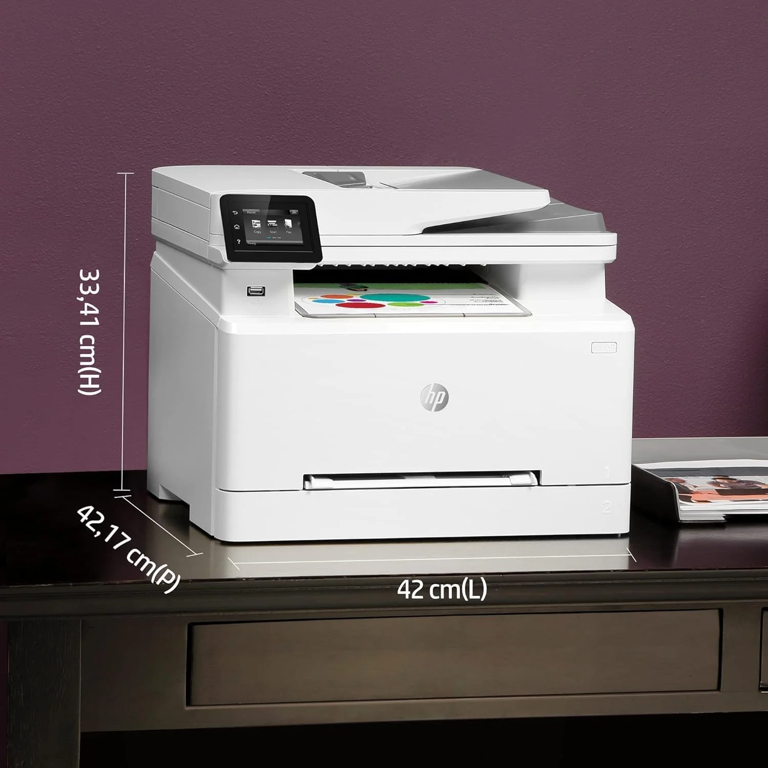 Stampante laser multifunzione a colori HP Color LaserJet Pro MFP 3302fdwg, Fax, Stampa automatica fronte/retro, Touchscreen, Wi-Fi, Ethernet, USB, HP Wolf Pro Security