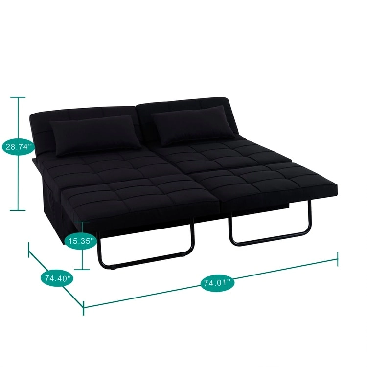 Sleeper Chair Bed, 4 In 1 Multi-Function Convertible Ottoman Bed, Breathable Linen Bed Chair, Convertible Sofa Bed