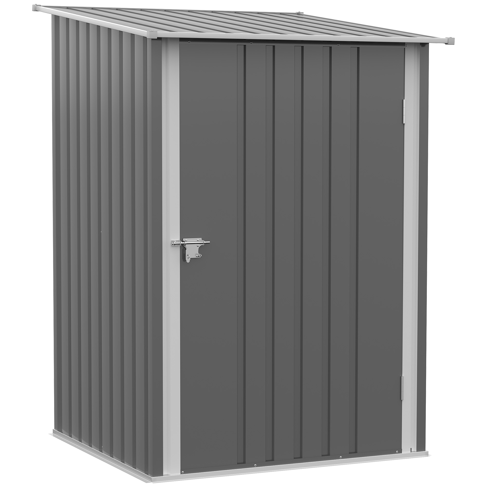 Stalen Tuinhuisje 100x103x160 cm, Waterdichte Tuinschuurtje met Lessenaarsdak voor Balkon en Terras, Grijs