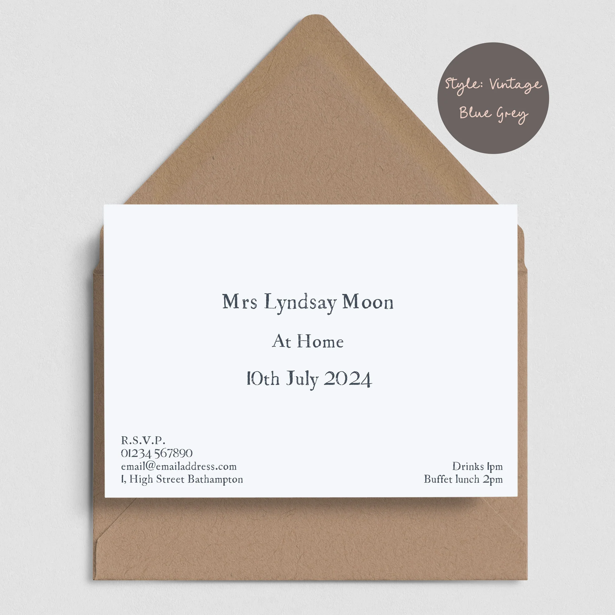 Modern At Home Invitations - At Home Cards Printed to Order