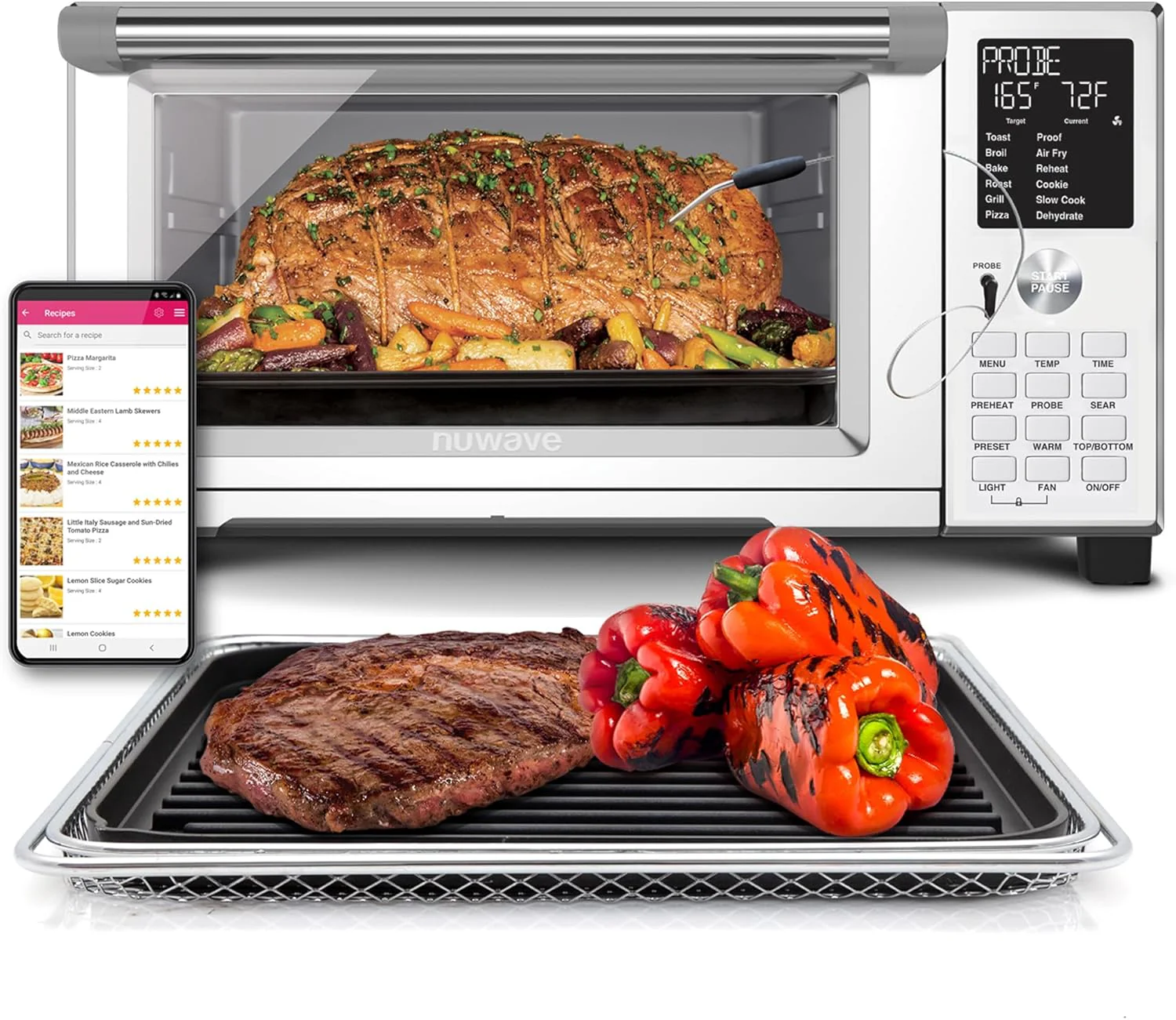 Nuwave Bravo XL Pro Air Fryer Toaster Oven with Grill Combo, 2025 New Ultra-Fast