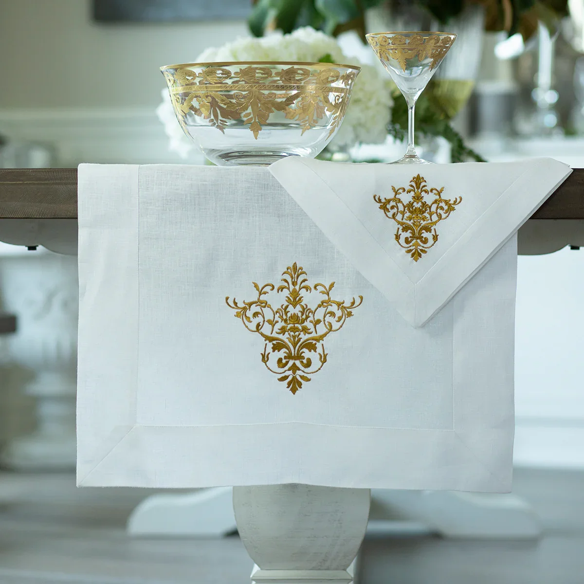 Victorian White Table Runner