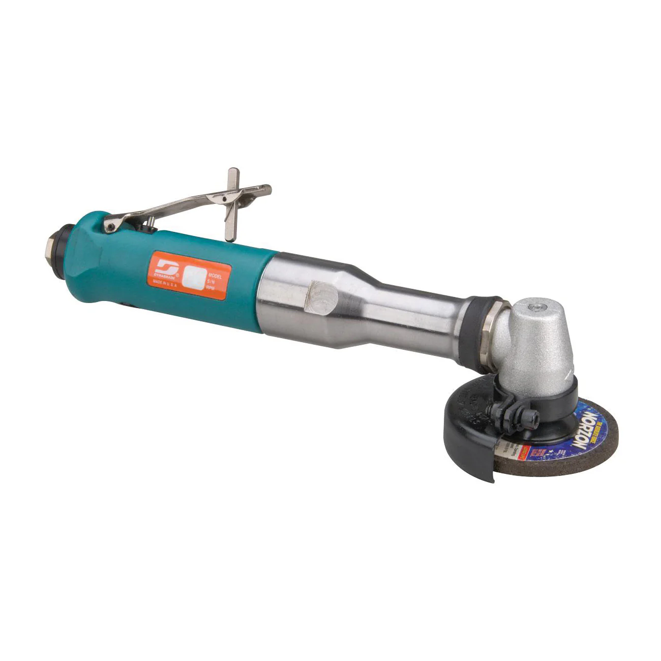 Dynabrade 54769  ~  3 Inch Diameter Extended Right Angle Type 27 Depressed Center Wheel Grinder .7 Hp 18000 Rpm Composite