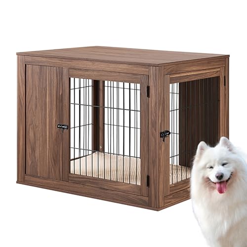 Kennel cane Medio Piccolo Cuccia Moderna da Interno Grande in Legno e Metallo Casetta Cane Tavolino per Gabbia Elegante Recinto per Cani di Piccolo Media fino a 50 kg. ( Color : Walnut , Size : 104*72 : Amazon.it: Prodotti per animali domestici
