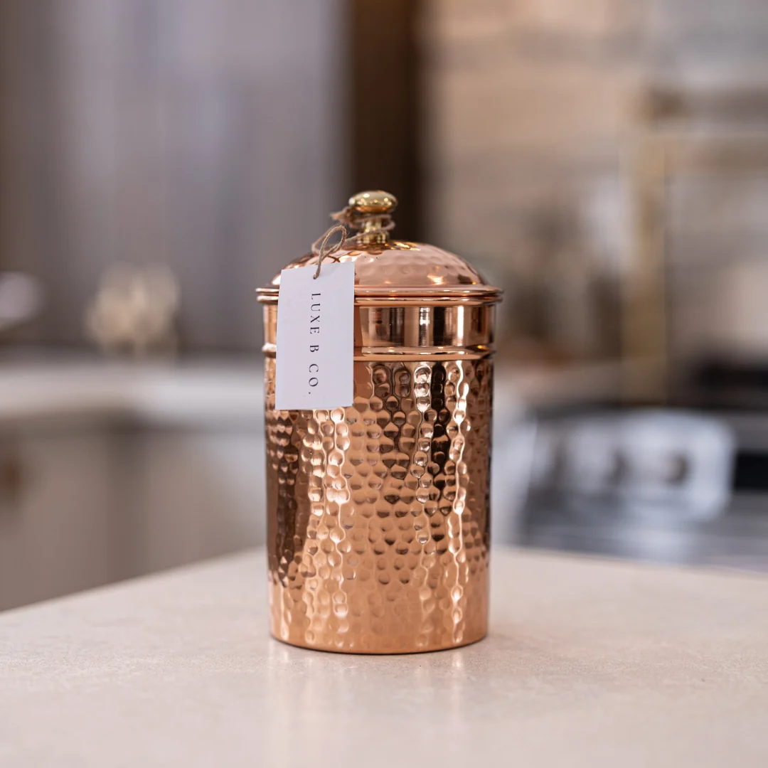 Copper Hammered Canister