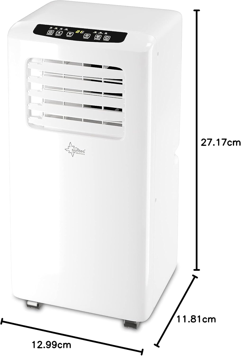 SUNTEC Mobiles Klimagerät Impuls 2.6 Eco R290 – Klimaanlage mobil und leise mit Abluftschlauch – Kühler & Entfeuchter für Räume bis 34 qm – Mobile Kühlung für Wohnung & Büro – 9.000 BTU | 2600 Watt