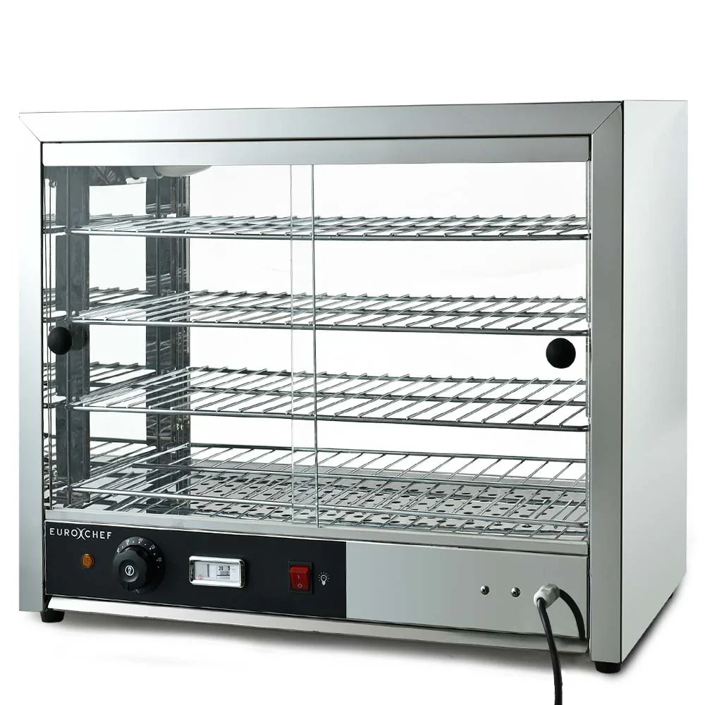 EUROCHEF elektromos melegentartó pult, 1000 W, 4 szintes, rozsdamentes acél