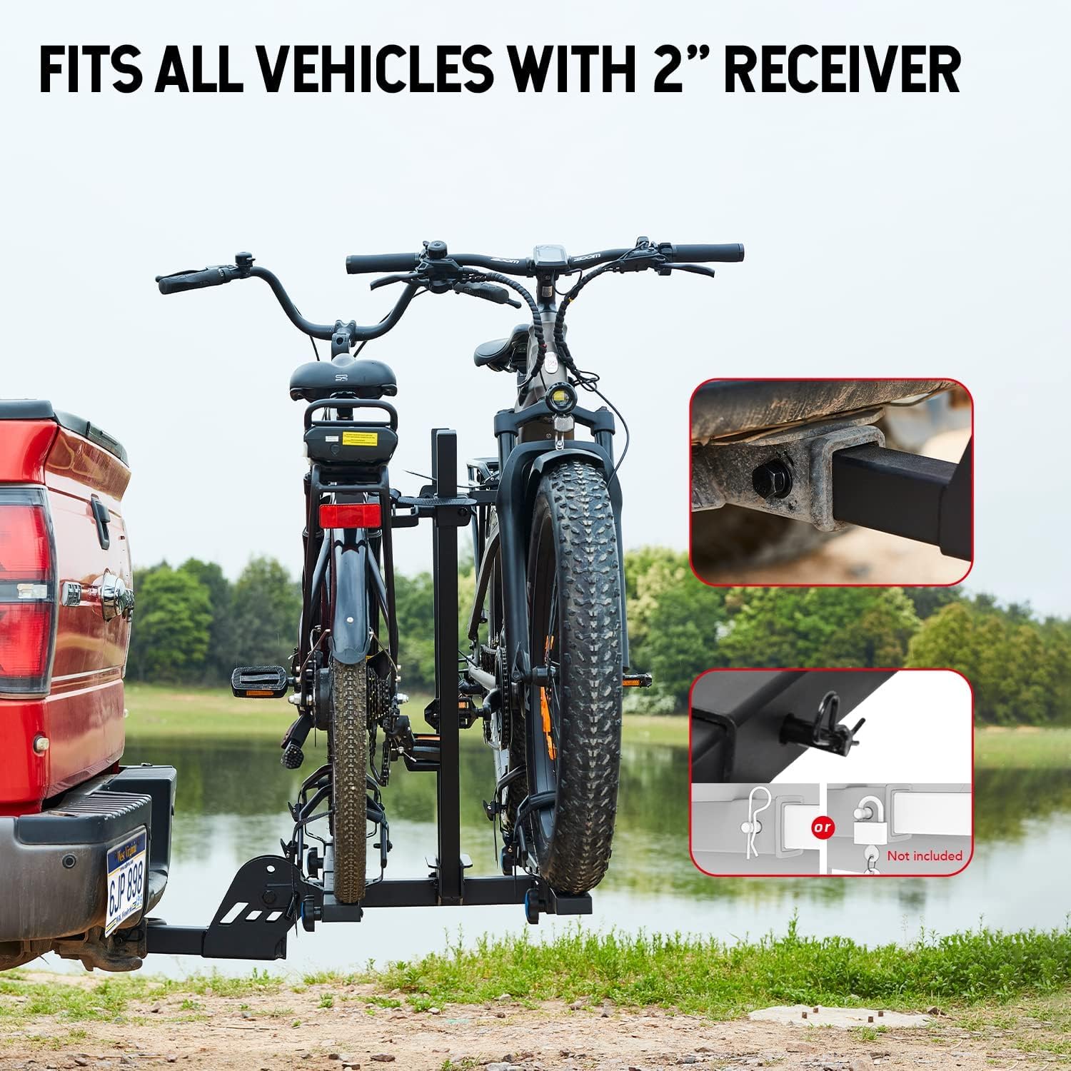 Cyberrack E2 Hitch Ebike Rack with Ramp, 200 Lbs Capacity