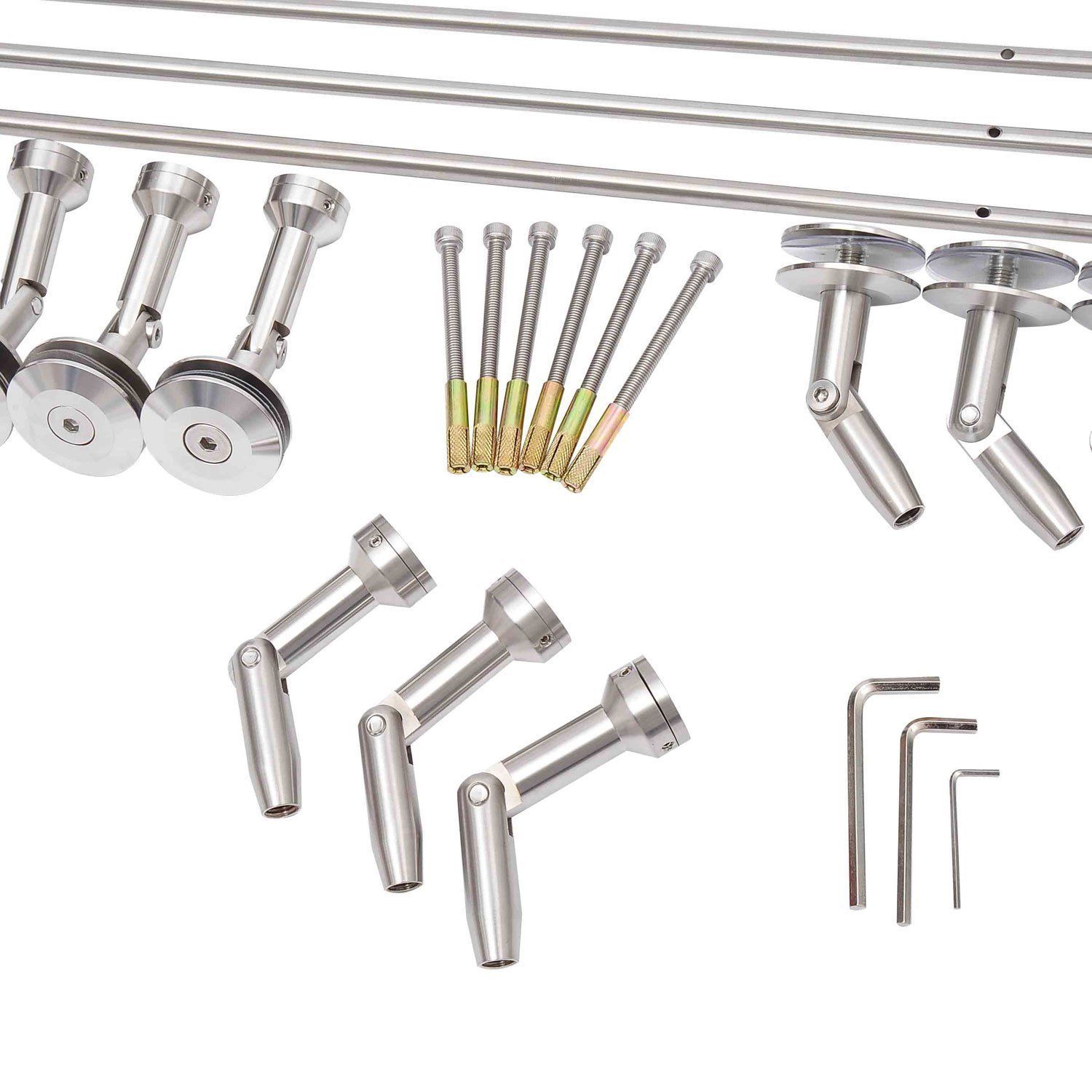 HOMCOM® luifel glazen luifel deur luifel veiligheidsglas roestvrij staal helder glas gelaagd veiligheidsglas VSG 304 200x90cm