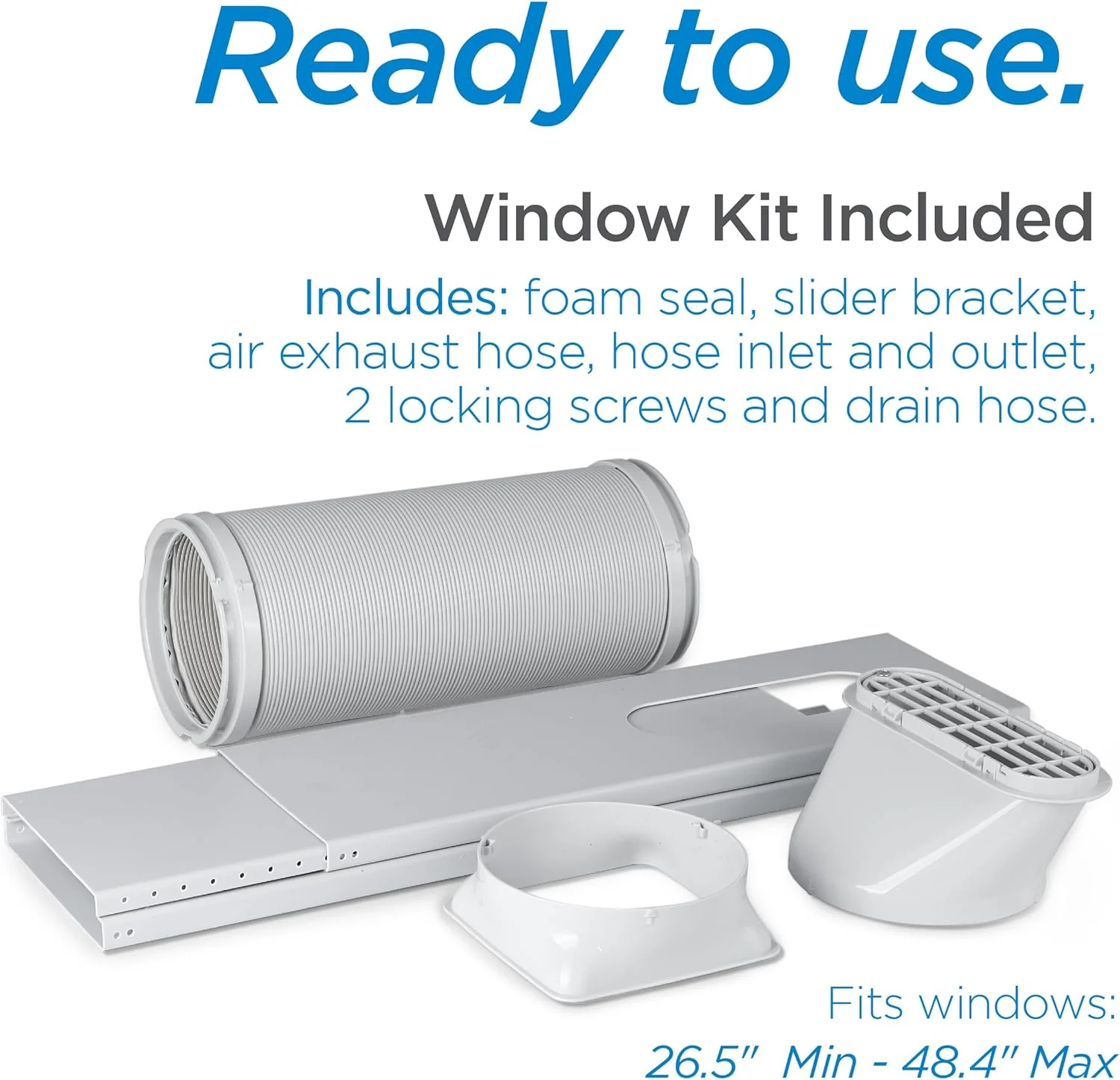 BLACK+DECKER Smart Portable Air Conditioner, 12,000 BTU for Rooms up to 550 Sq. Ft., Smart Portable AC with Follow Me Remote and Window Kit, BPACT12WT, White