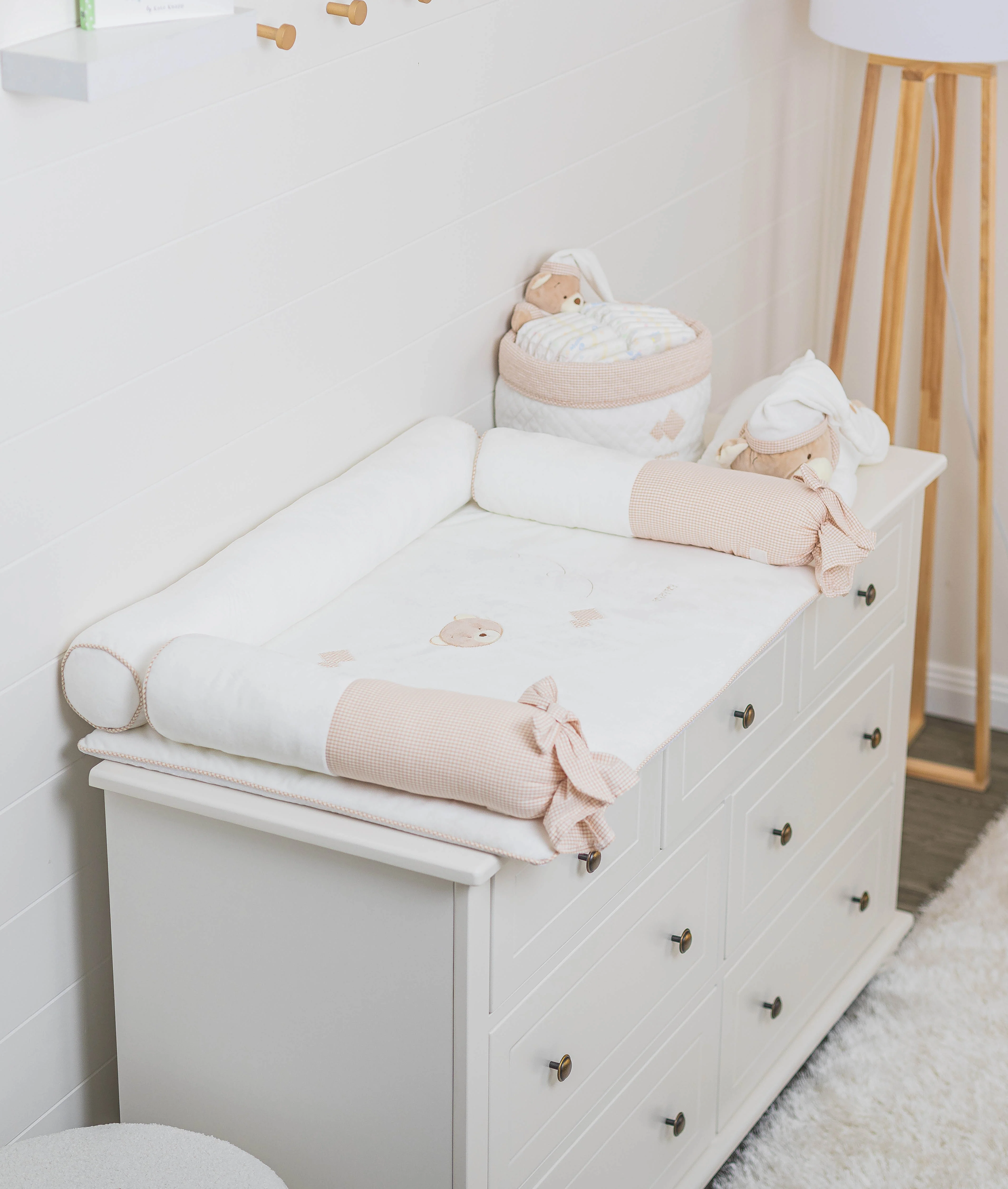 4pc Change Mat Set  | White & Beige