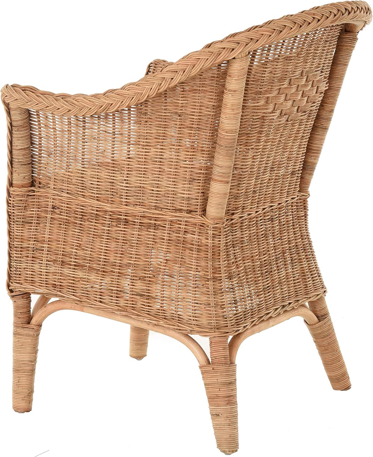 Rattan-Sessel Natur/Esszimmersessel Korb-Sessel/Rattanmöbel Rattansessel Rattanstuhl mit Armlehnen Lounge Flechtsessel (Natur)