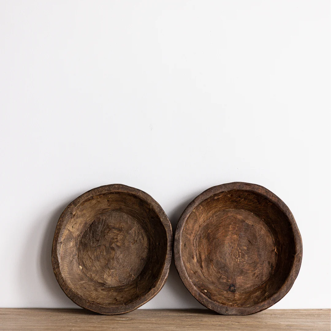 Round Wooden Bread Bowl