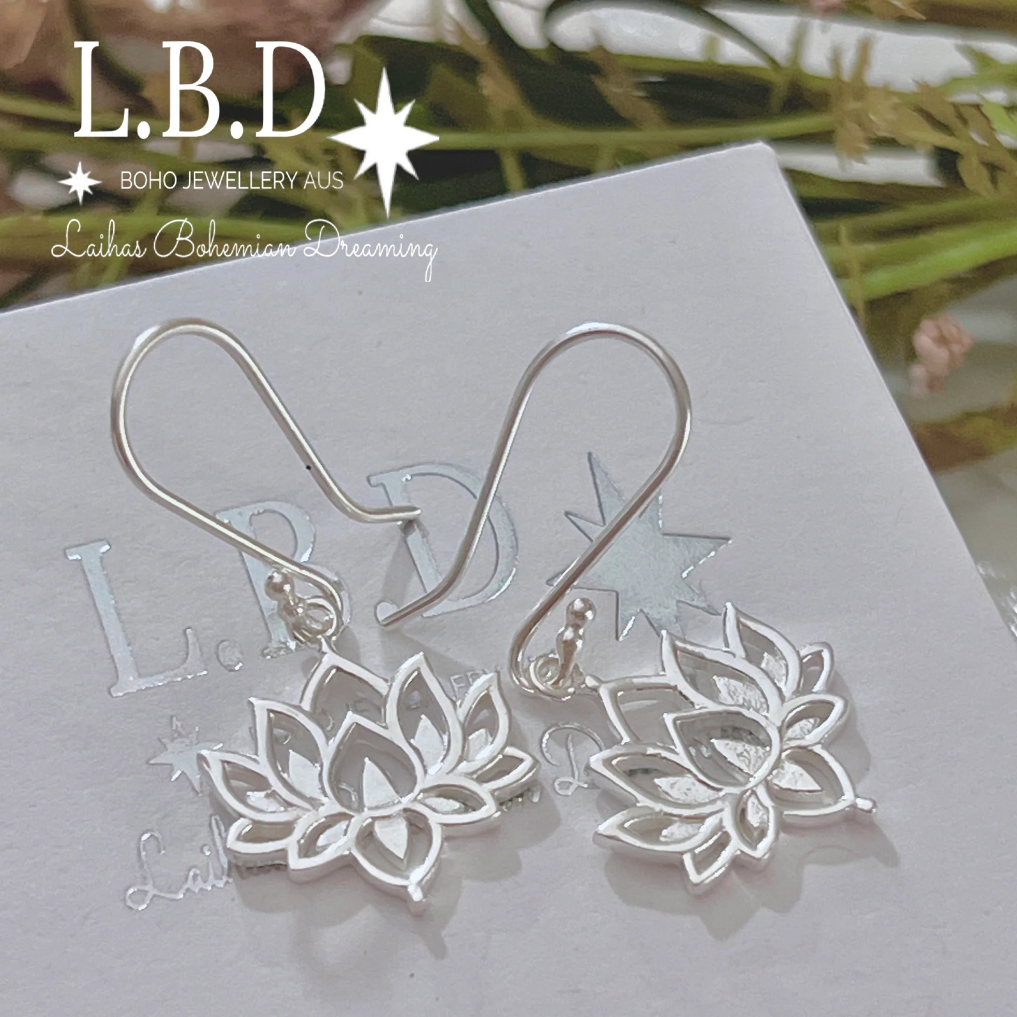 Laihas Lotus Flower Boho Earrings