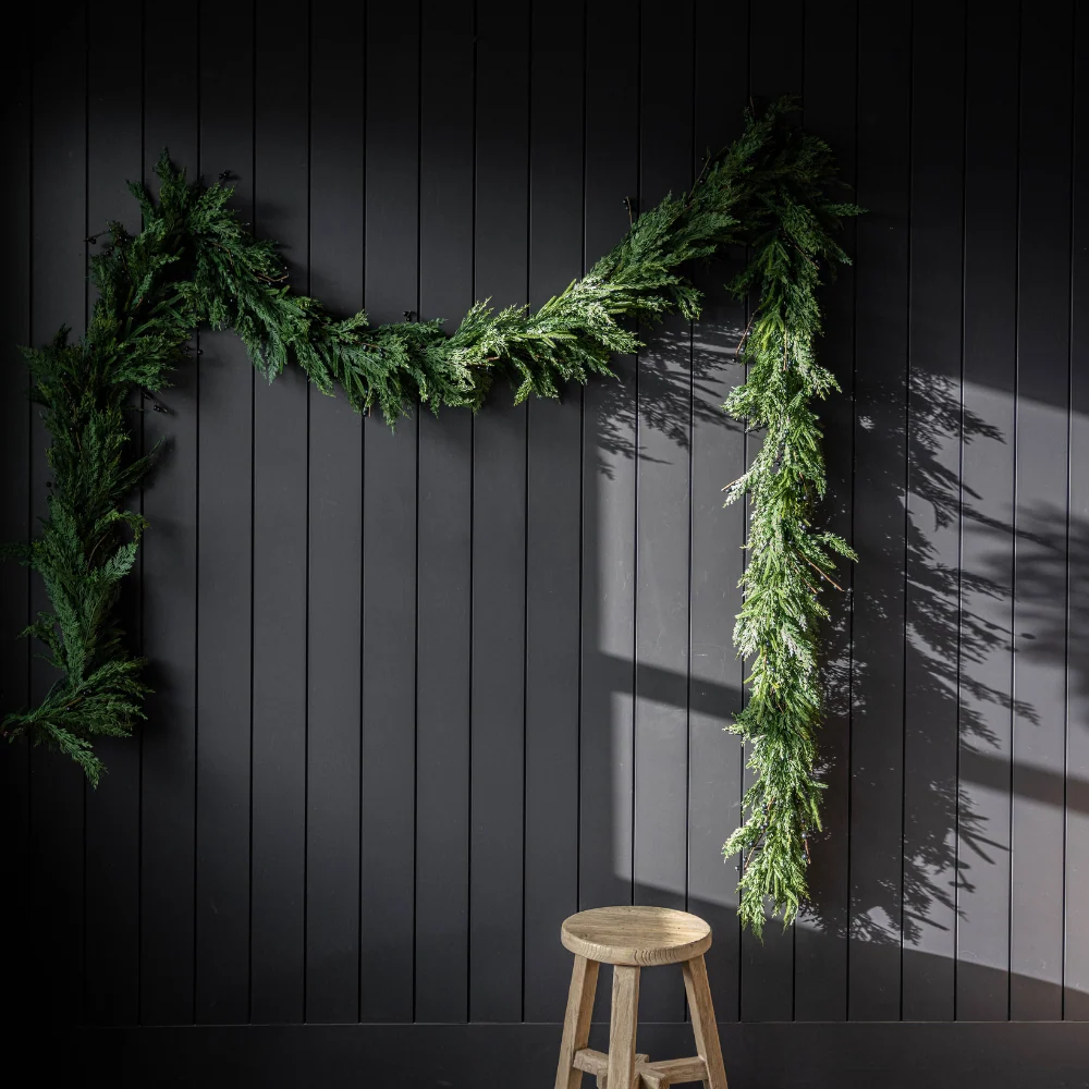 Navy Plum Berry Norfolk Cypress Real Touch Garland - 15 Ft
